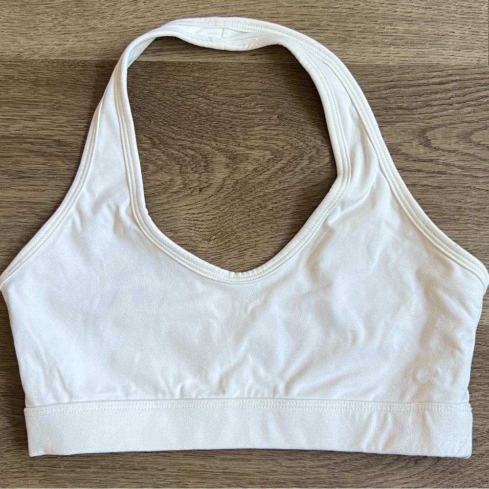 Halter Top Sports Bra in White - Small